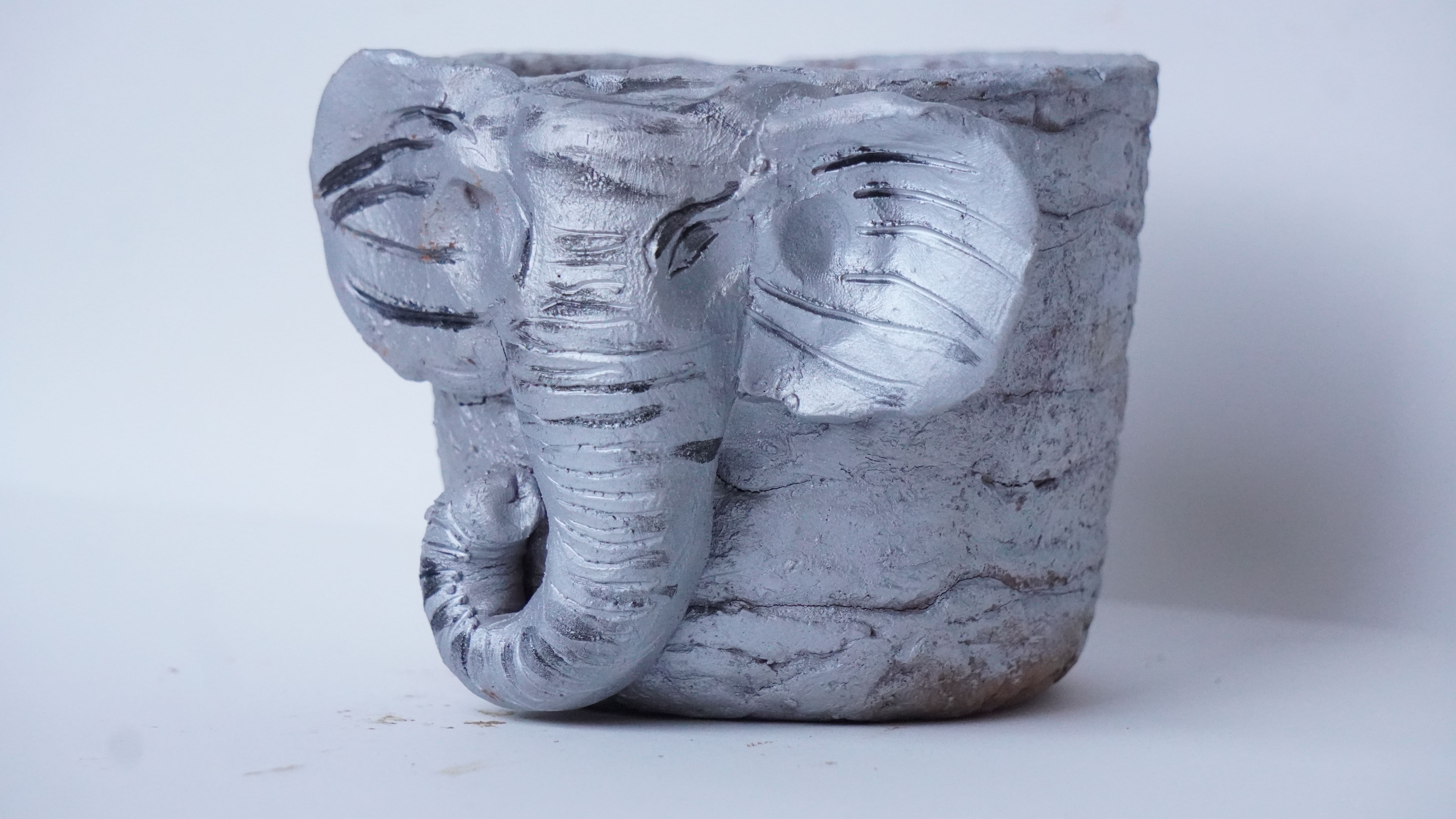 Elephant Planter (Silver)